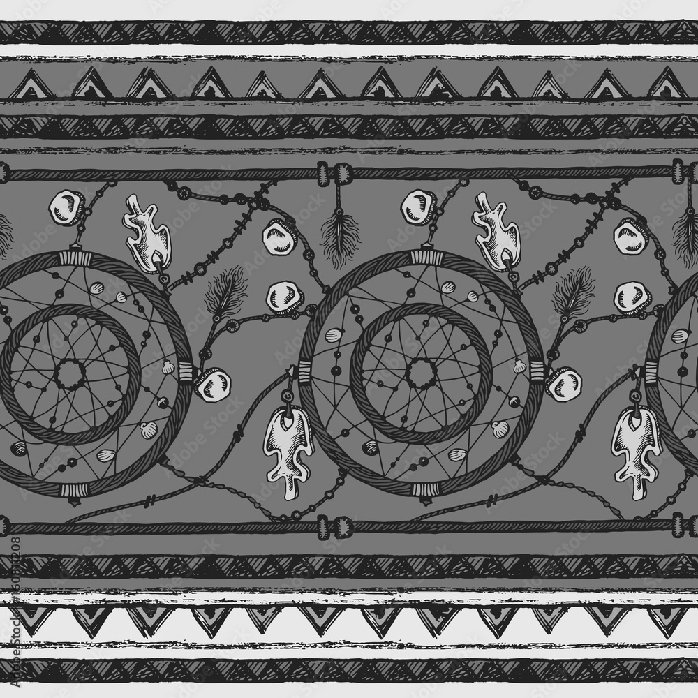 Obraz premium Tribal ethnic stripe seamless pattern