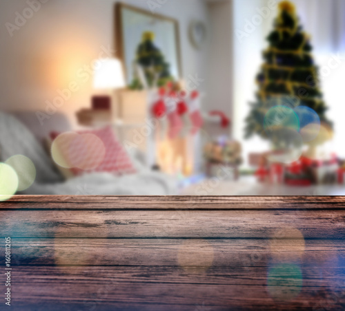 Wooden desk on white backgr...