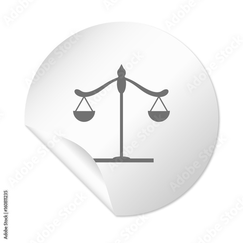 Runder Sticker - Waage Justiz