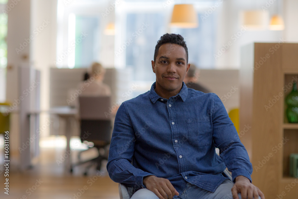 Portrait of male entrepreneur in a modern shared workplace Portrait of male entrepreneur in a modern shared workplace