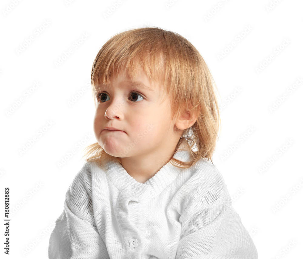 Cute little girl on white background Cute little girl on white background