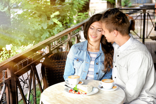 Young couple having date in...
