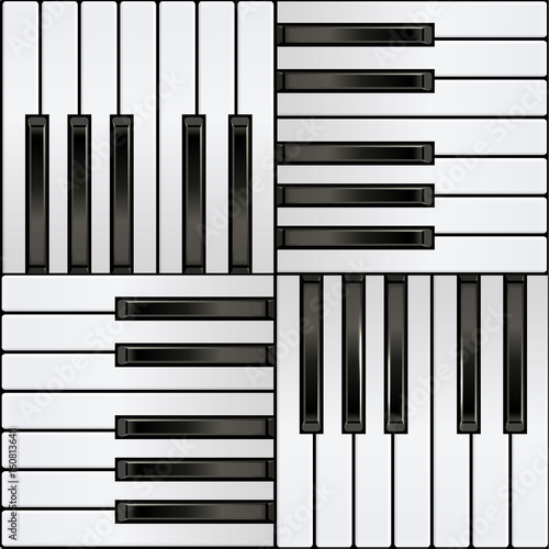 Piano Keyboard, square seamless pattern.