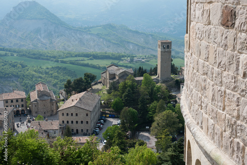 Panorama from Cagliostro fortress. Towards San Marino and Apennines. Rimini photo