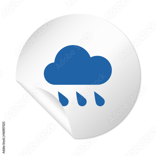 Runder Sticker - Regenwolke blau