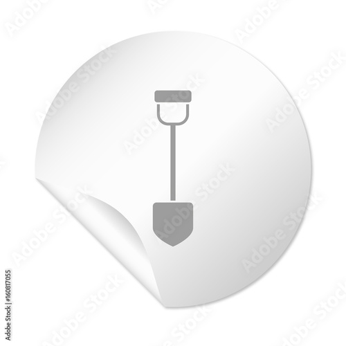 Runder Sticker - Schaufel grau