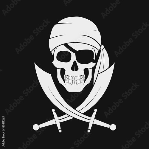 Pirates flag emblem design. Vector.
