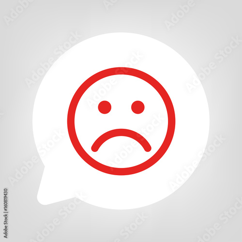 Kreis Sprechblase - Smiley traurig rot