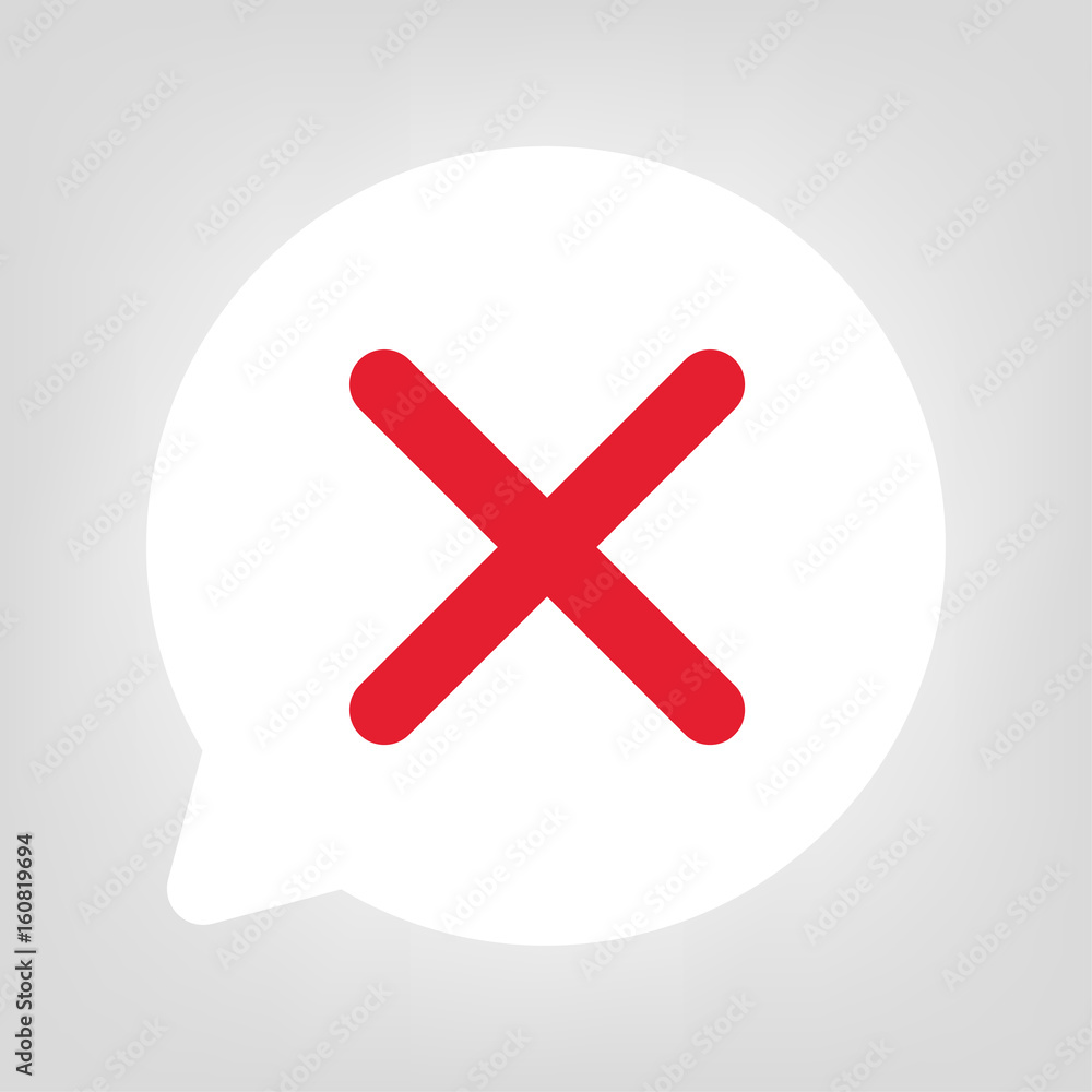 Obraz premium Kreis Sprechblase - Kreuz rot