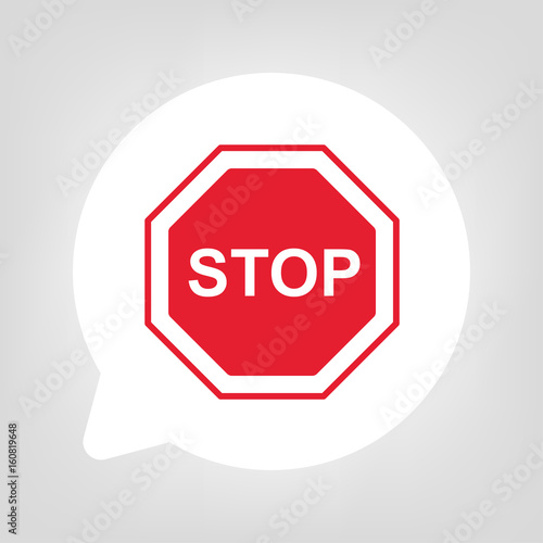 Kreis Sprechblase - Stoppschild rot