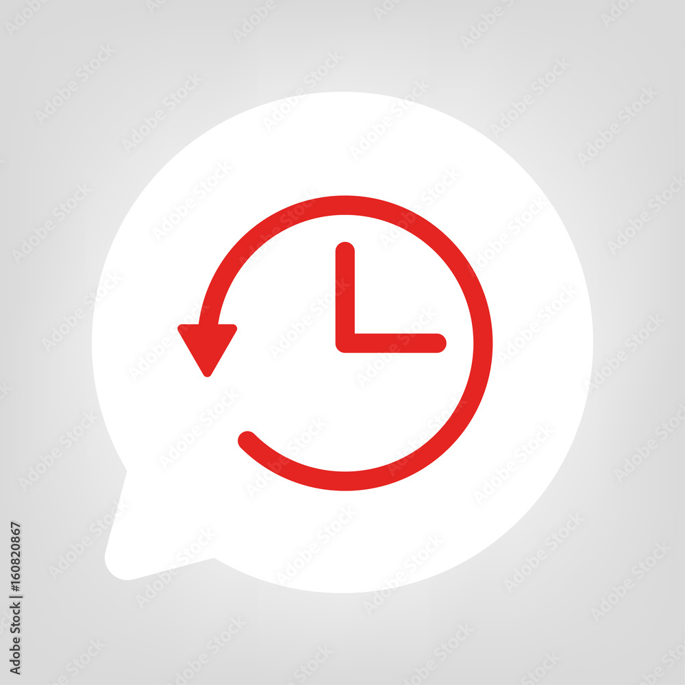Kreis Sprechblase - Zeitumstellung rot Kreis Sprechblase - Zeitumstellung rot