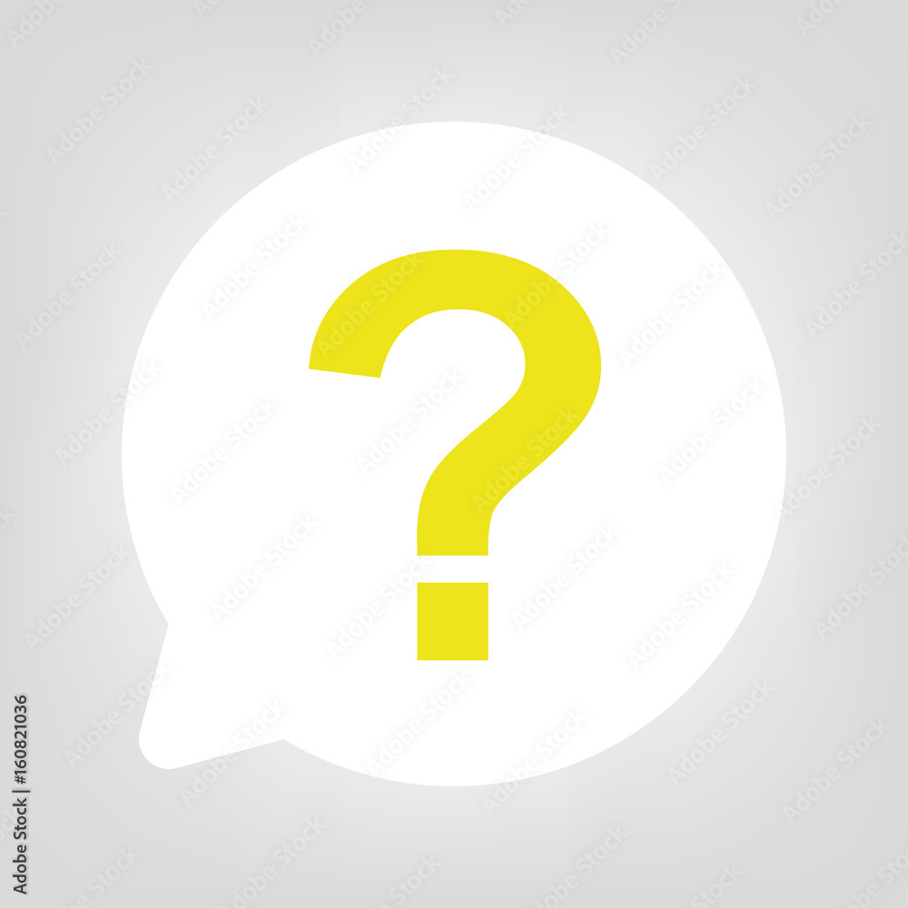 Kreis Sprechblase - Fragezeichen FAQ gelb Kreis Sprechblase - Fragezeichen FAQ gelb