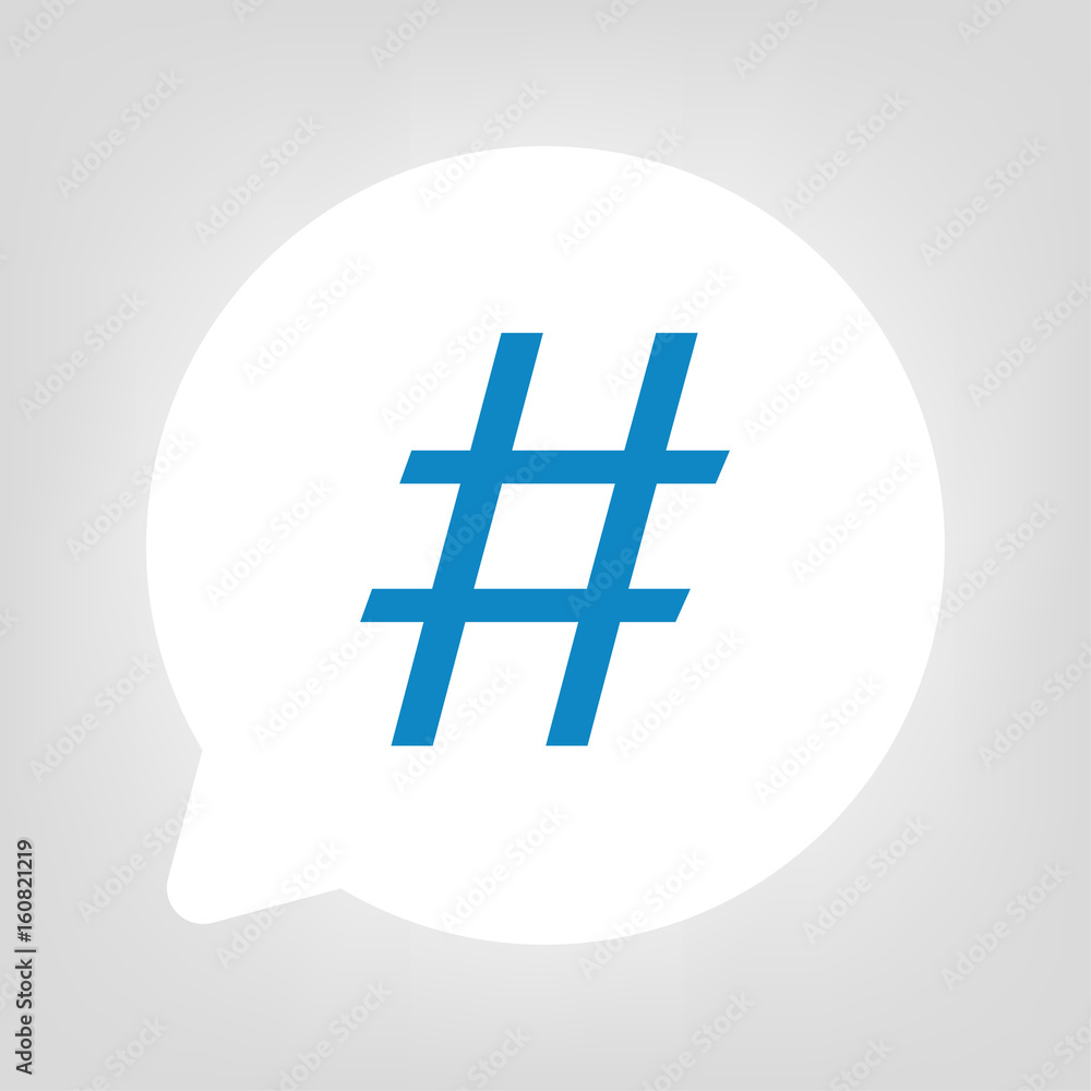 Obraz premium Kreis Sprechblase - Hashtag blau