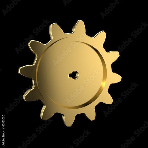 Metallic cogwheel. 3D rende...