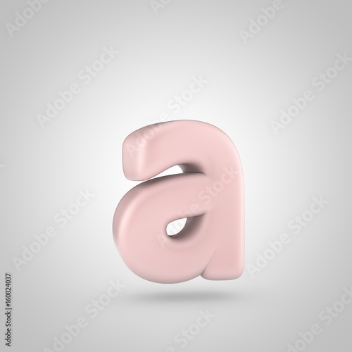 Millennium Pink color letter A lowercase isolated on white background