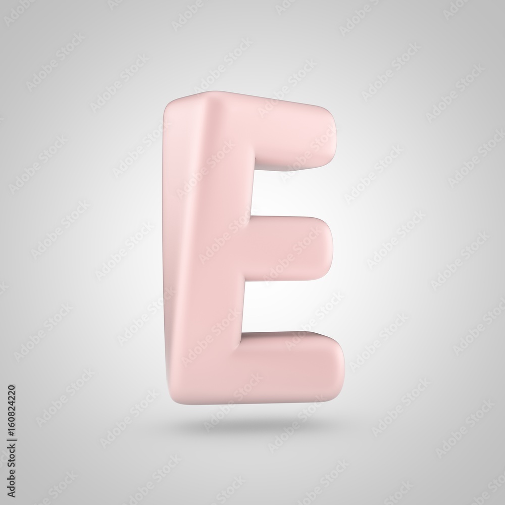 Millennium Pink color letter E uppercase isolated on white background Millennium Pink color letter E uppercase isolated on white background