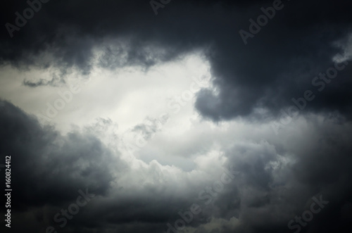 Background of dark clouds before a thunderstorm