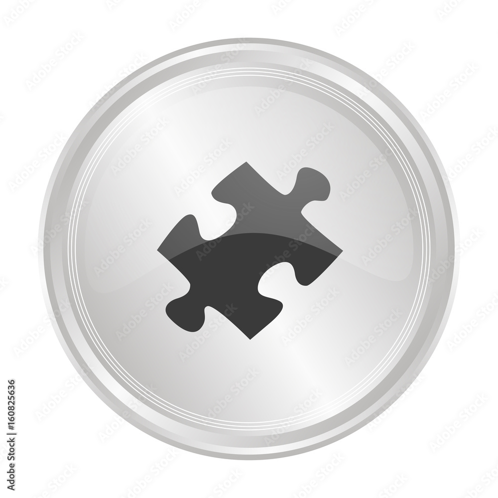 Puzzleteil - Verchromter Button Puzzleteil - Verchromter Button