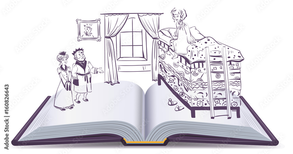 Fototapeta premium Fairy tale princess on pea