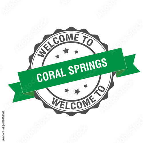 Welcome to Coral Springs stamp illustration
