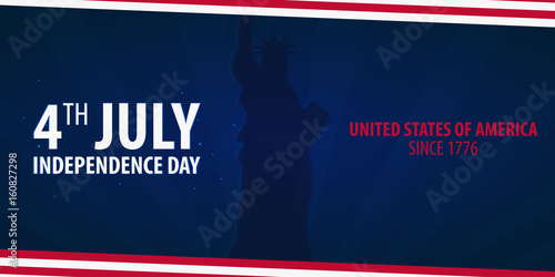 American Independence Day. 4th July. Template background for greeting cards, posters, leaflets and brochure. Vector illustration.
