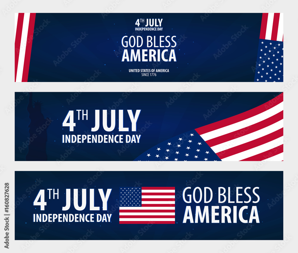 American Independence Day. God Bless America. 4th July. Template background  for greeting cards, posters, leaflets and brochure. Vector illustration.  Stock Vector | Adobe Stock