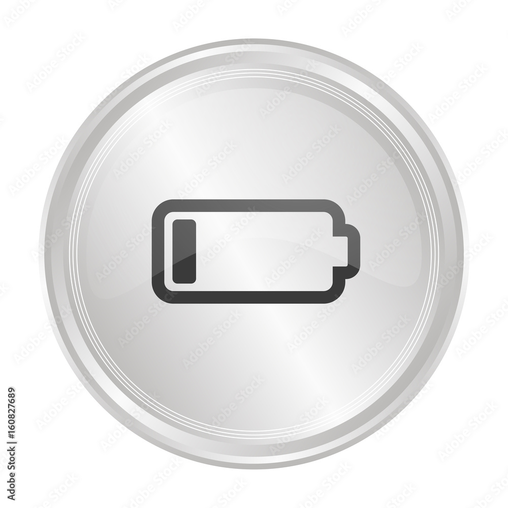 Batterie leer - Verchromter Button Batterie leer - Verchromter Button