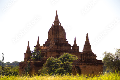 myanmar sunset pagan bagan burma shadows