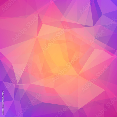 Abstract triangle background. Vibrant rainbow multicolored polygonal backdrop for business presentation. Bright gradient color transition for application and web. Trendy geometric colorful banner.