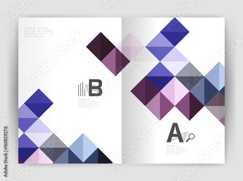 Vector square minimalistic abstract background  print template business brochure a4