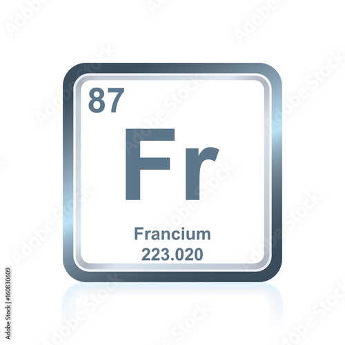 Chemical element francium from the Periodic Table