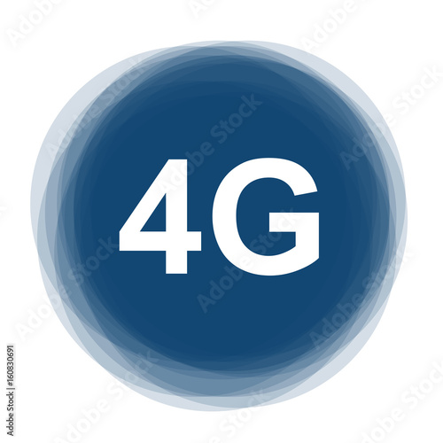 Abstract round button - 4G internet