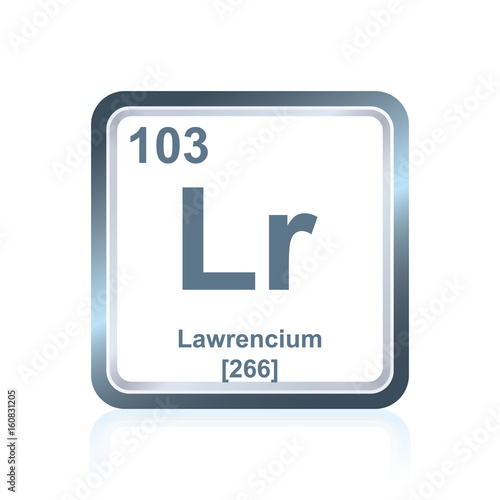 Photography Chemical element lawrencium from the Periodic Table