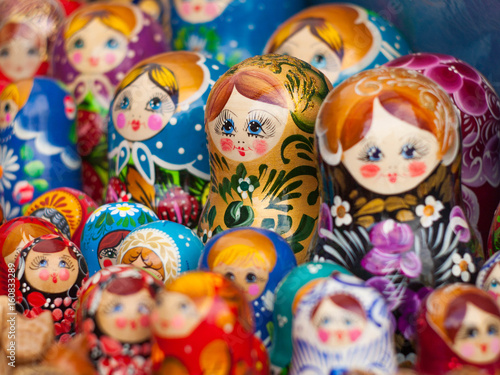 Matryoshka. Russian nesting doll. Traditional Russian souvenir