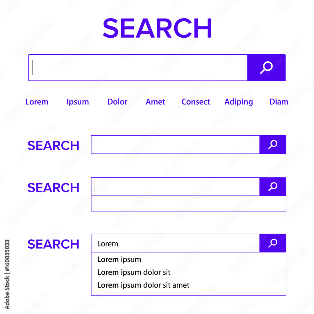 Search Bar Field Vector. Search Engine Browser Window Template. Pop Up List, Search Results. Elements Of Search Magnifier Icon And Frame Field For Text Search Bar Field Vector. Search Engine Browser Window Template. Pop Up List, Search Results. Elements Of Search Magnifier Icon And Frame Field For Text