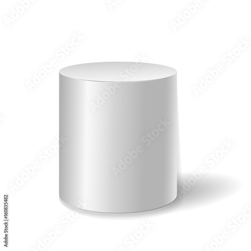 White cylinder isolated on white background. vector