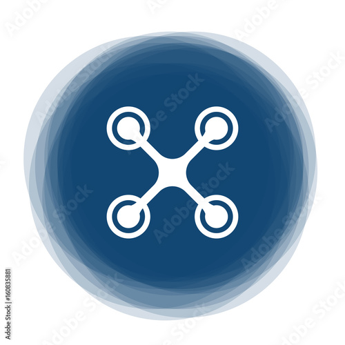 Abstract round button - drone - quadrocopter