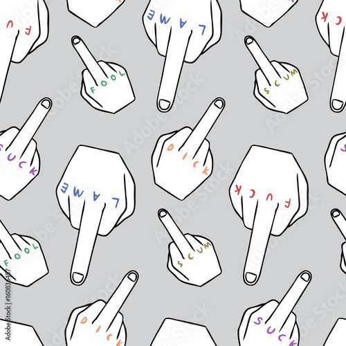 vector cartoon middle finger