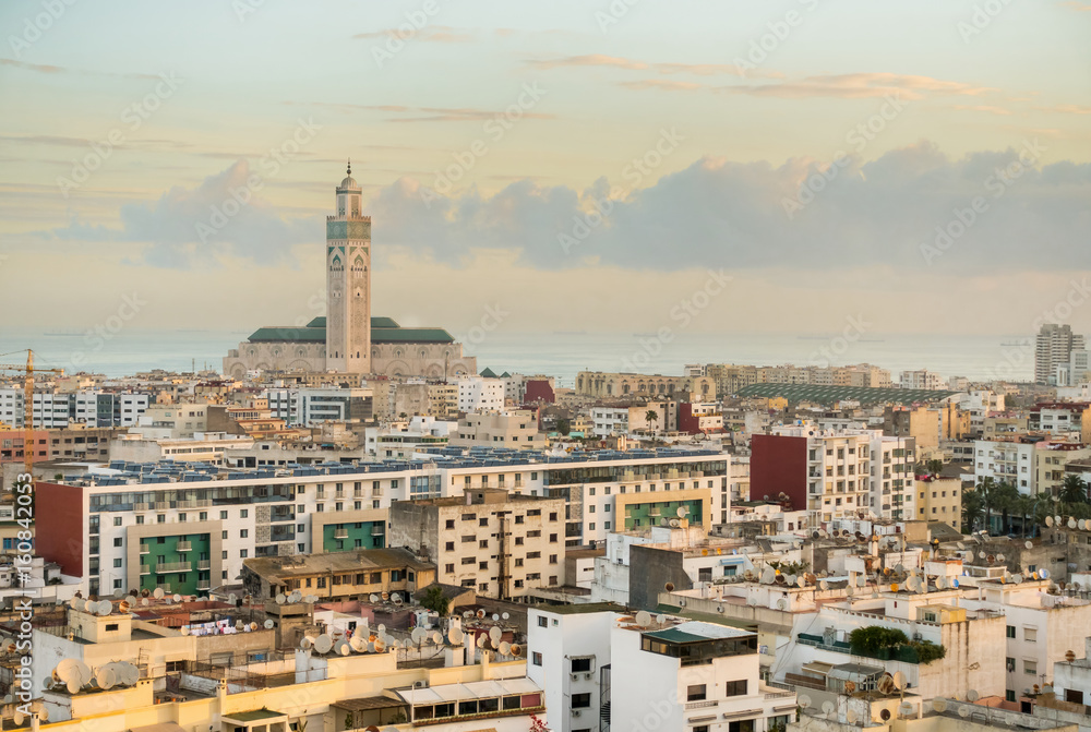 Naklejka premium Widok na miasto Casablanca.