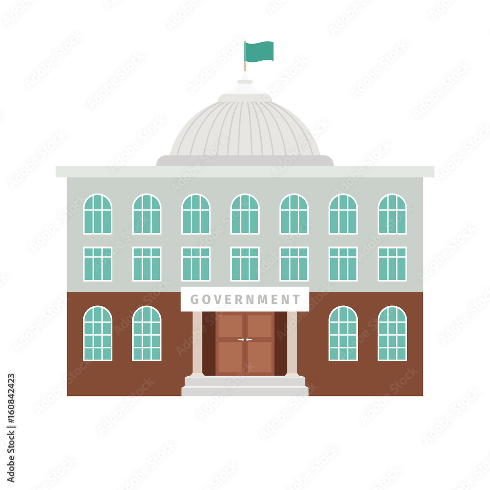 Government building with dome and flag Government building with dome and flag