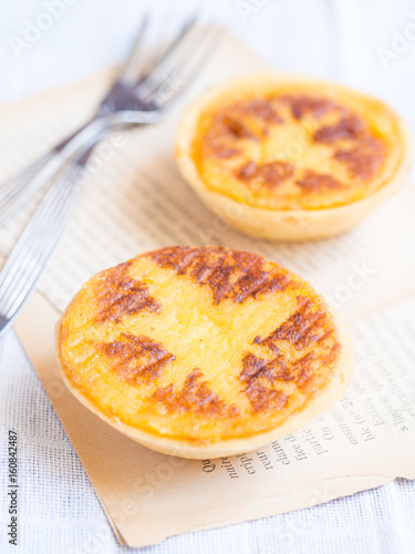 Queijada, traditional Portuguese tart pastry photo