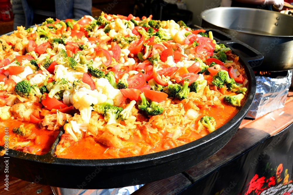 Food on Vilnius city days event in central city streets