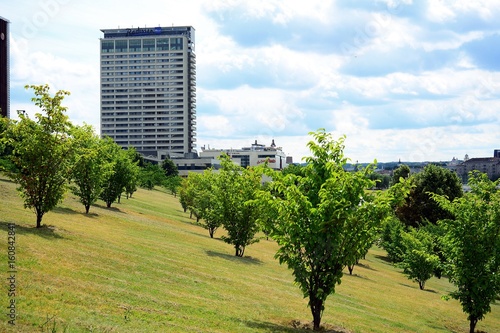 Obraz na płótnie Vilnius city centre with skyscrapers view on July 09, 2015 w salonie