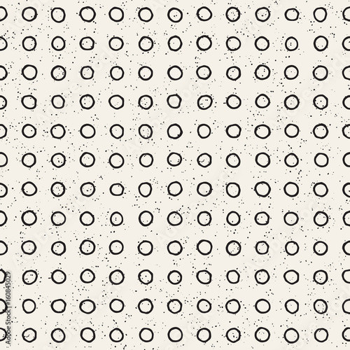 Hand drawn style ethnic seamless pattern. Abstract geometric tiling background in black and white. Vector freehand doodle texture.