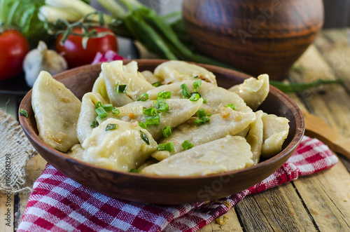 Dumplings with potatoes and cabbage meat