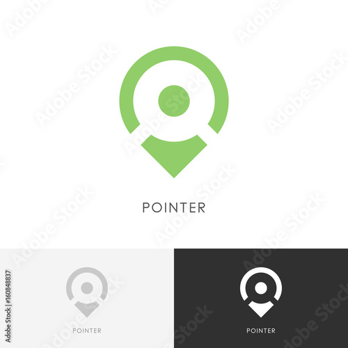 Place pointer logo - destination address symbol. Position, location and navigation vector icon.