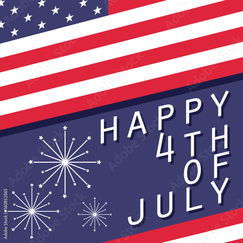 american independence day 4th of July poster, red blue white flag. vector illustration
