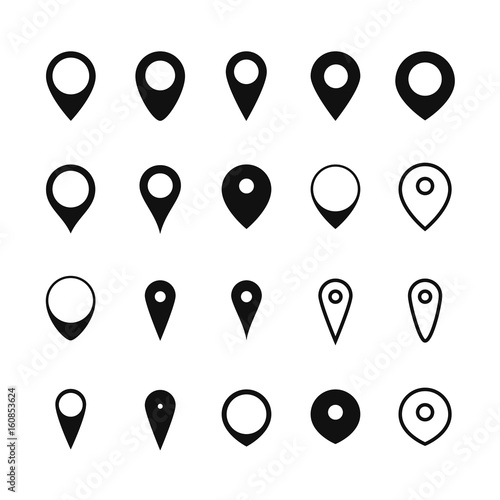 Free Download Map pointer set, pin vector icons - GFXLoad