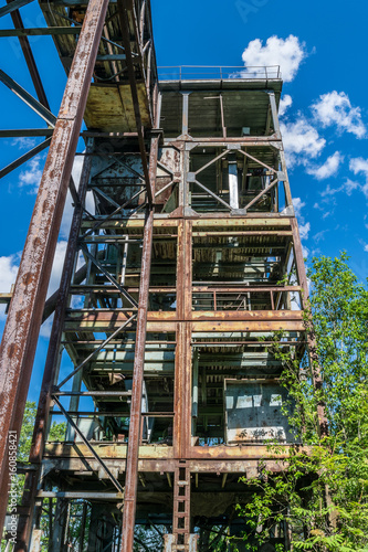 Old abandoned metal factory construction near town Lotoshino in Moscow region  Russia