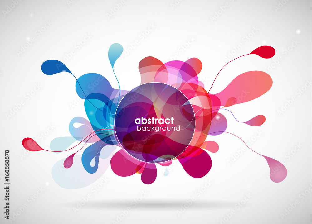 Fototapeta premium Abstract colored background with different shapes.